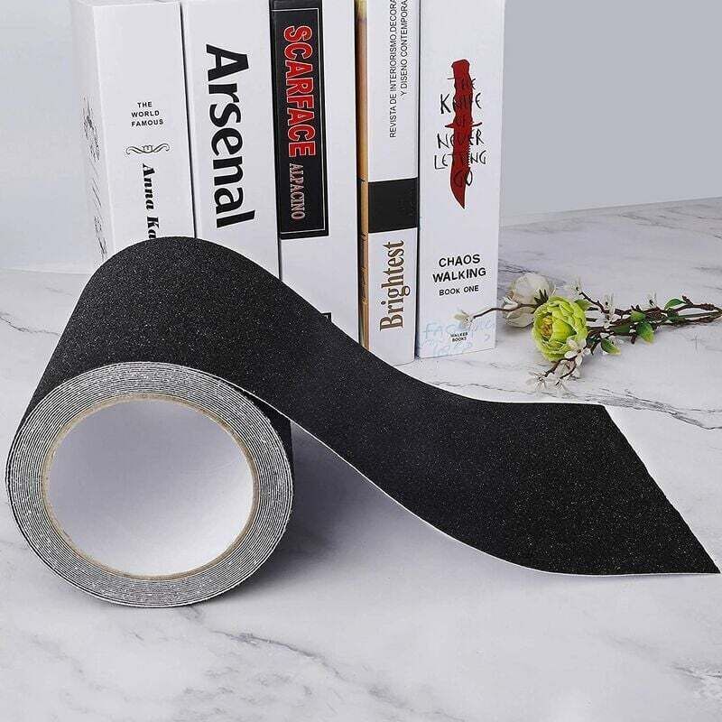 Anti-Slip Tape, Adhesive for Stairs, Friction, Abrasive for Safety, Stepladder, Indoor, Outdoor, High Traction, Black, 15 cm x 5 m — image 4