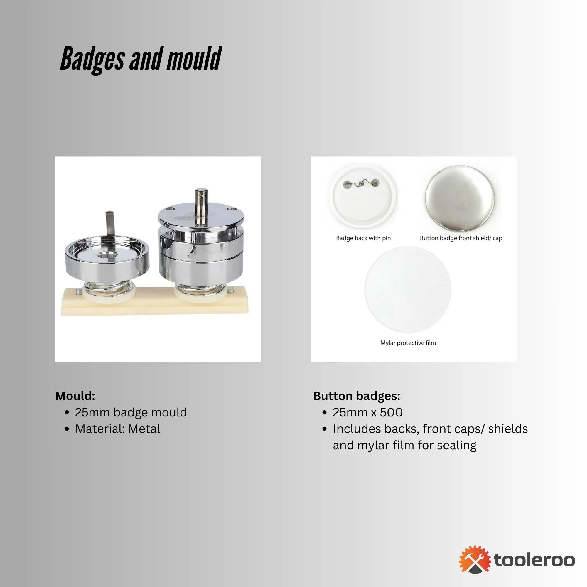 Tooleroo Button Badge Making Set 25mm - Maker + Mould + Badges โ image 6