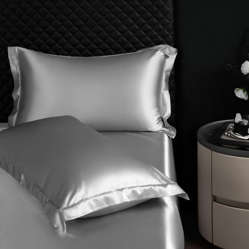 Simulated Silk Pillowcase 48x74cm Polyester New champagne gold A wide-brimmed model: 48x74cm pair โ image 2