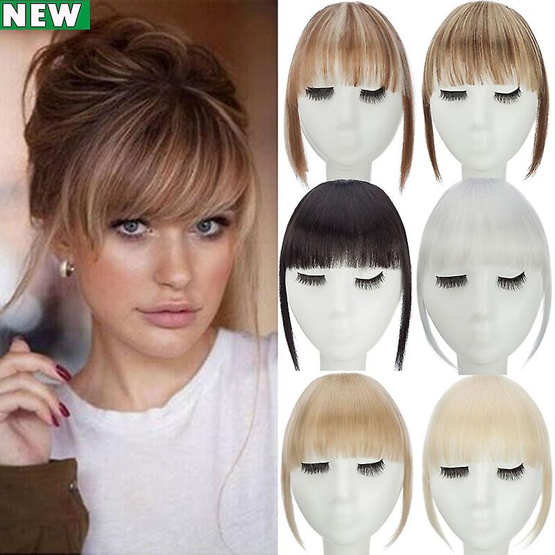 Clip In Hair Bangs Extensions French Bangs Stylish Bangs Hair Pieces blonde & bleachblonde 28cm