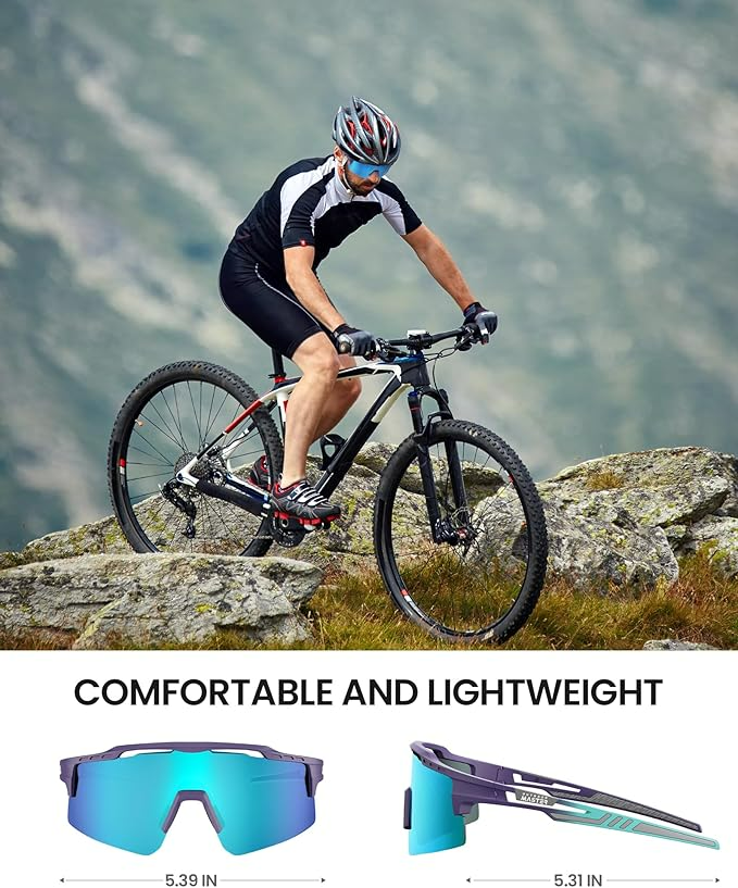 OutdoorMaster Hawk II Polarized Sports Sunglasses for Men Women, TAC 100% UV400 Protection TR90 Frame Cycling Sunglasses, Baseball Running Fishing Golf โ image 5