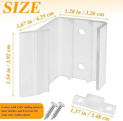 4 Pack RV Sliding Mirror Door Latch, Universal Replacement Lock for Camper and Motorhome Sliding Door โ image 2