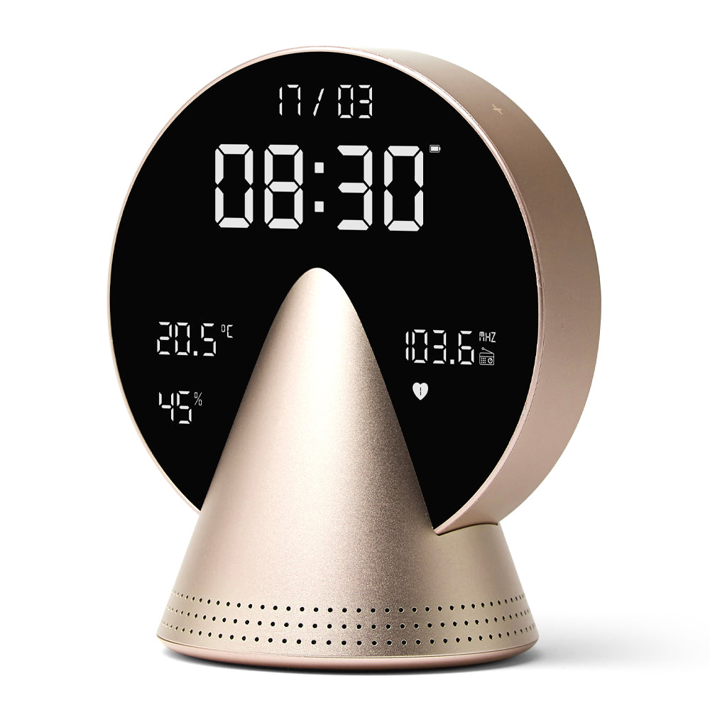 Lexon Conic Radio Alarm Clock With Fm & Built-In Bluetooth Speaker - Gold — image 3