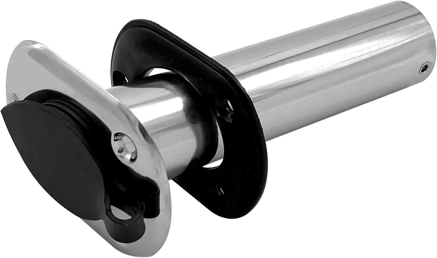2PCS Boat Stainless Steel Polished Fishing Rod Holder Flush Mount 15/30/90 Degree Casting Flange with Rubber Cap, Liner, Gasket PVC Cap and Inner Tube for — image 5