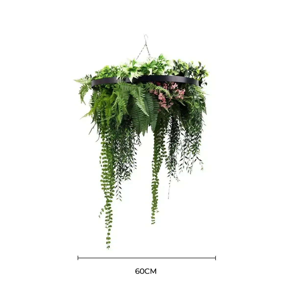 Black Artificial Hanging Green Wall Disc 60cm UV Resistant β image 2