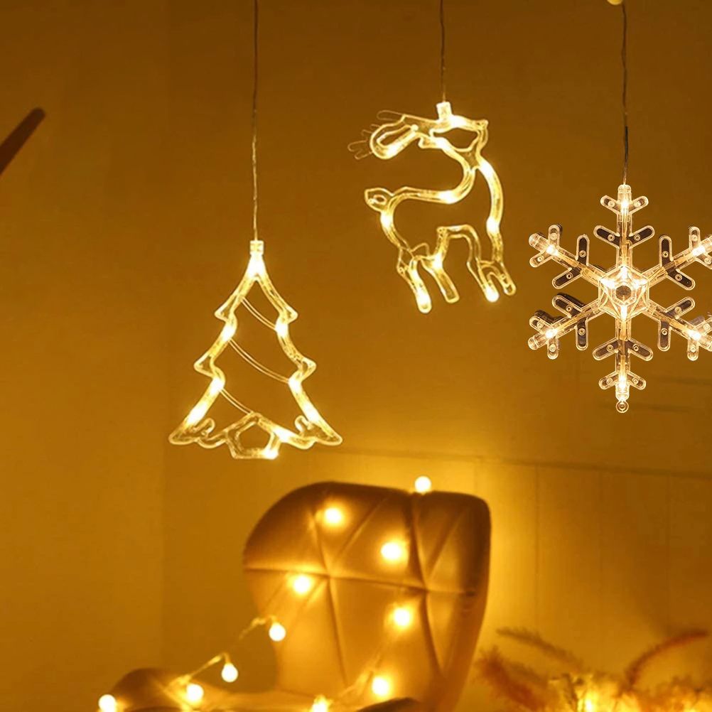 LED Christmas Lights Window Suction Cup Chandelier Lamp Decorative Curtain Lights Decor Christmas Decoration โ image 4