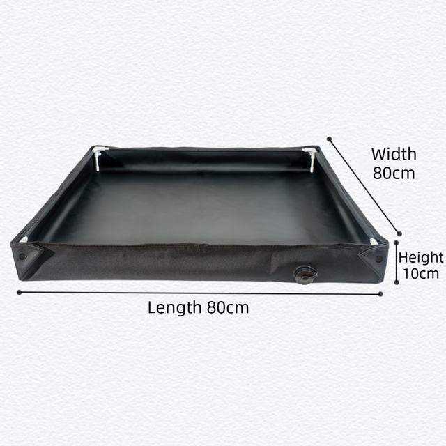 80x80x10CM Black Portable Outdoor Shower Tray & Versatile Collapsible Water Basin - Reinforced Support and Drainage System- Leak-proof Oxford Large Base for β image 5
