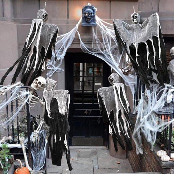 Hanging Skeleton Reaper Ghost Decoration, Reusable Halloween Prop for Haunted House & Party โ image 2