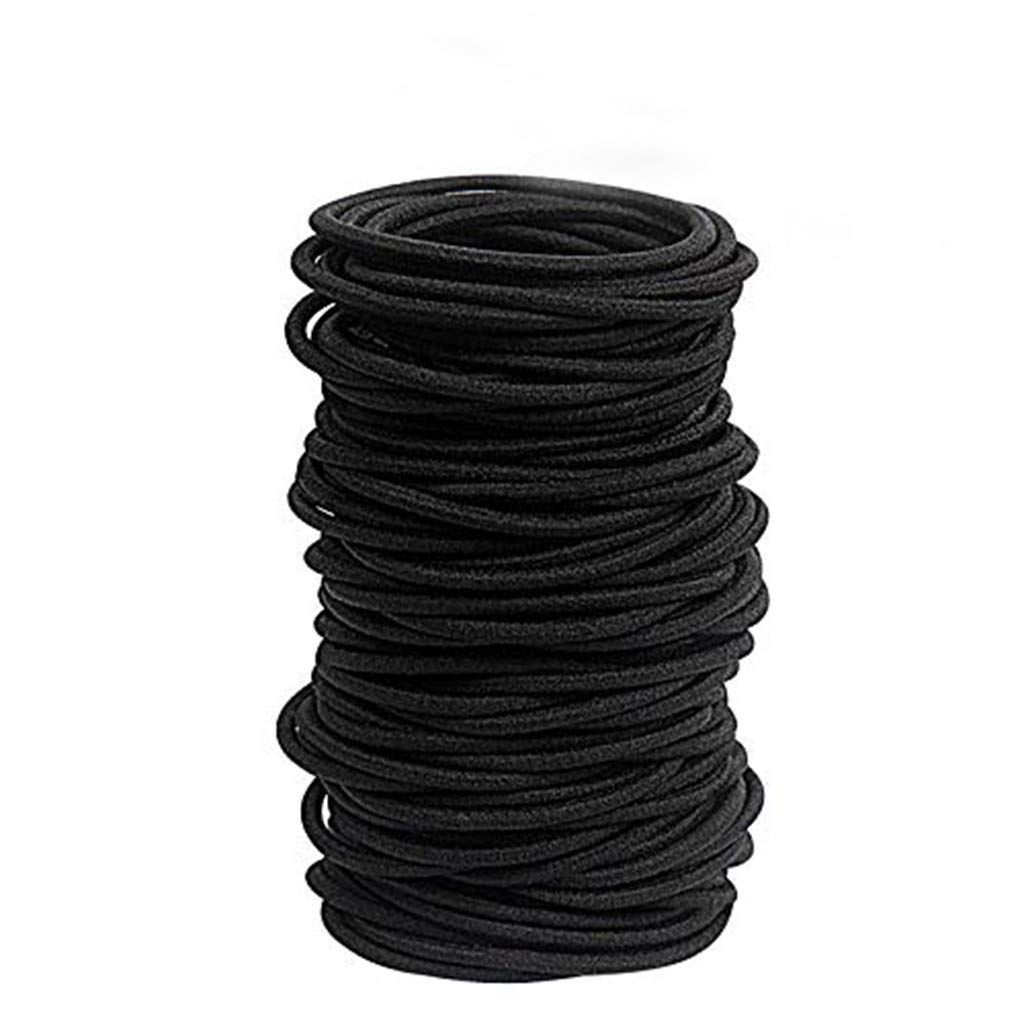 120 Pieces Black Hair Ties for Thick and Curly Hair Ponytail Holders Hair Elastic Band for Women or Men โ image 2