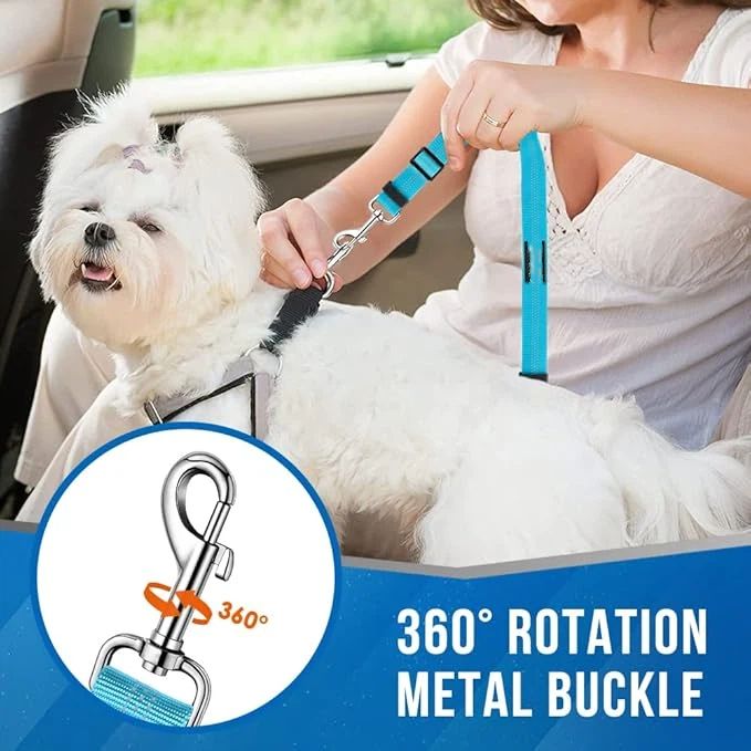 2pcs Double Dog Seat Belt, New Dual Pet Car Headrest Restraint Safety Seatbelt No Tangle Dog Leash Duty Adjust Elastic Bungee Puppy Lead Splitter Connect β image 3