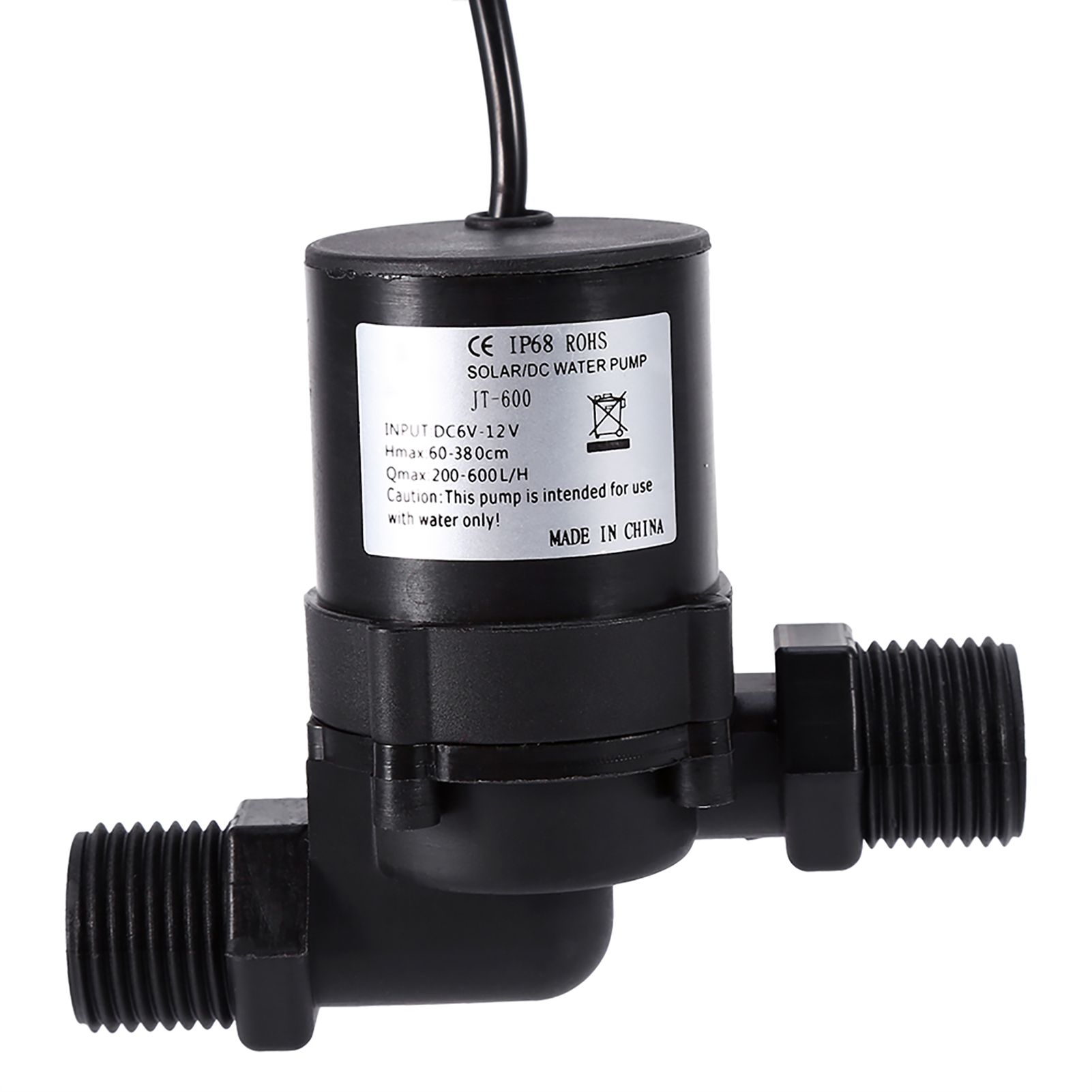 DC 12V Solar Water Circulation Pump Brushless Motor Water Pump 600L/H IP68 Waterproof Plug — image 2