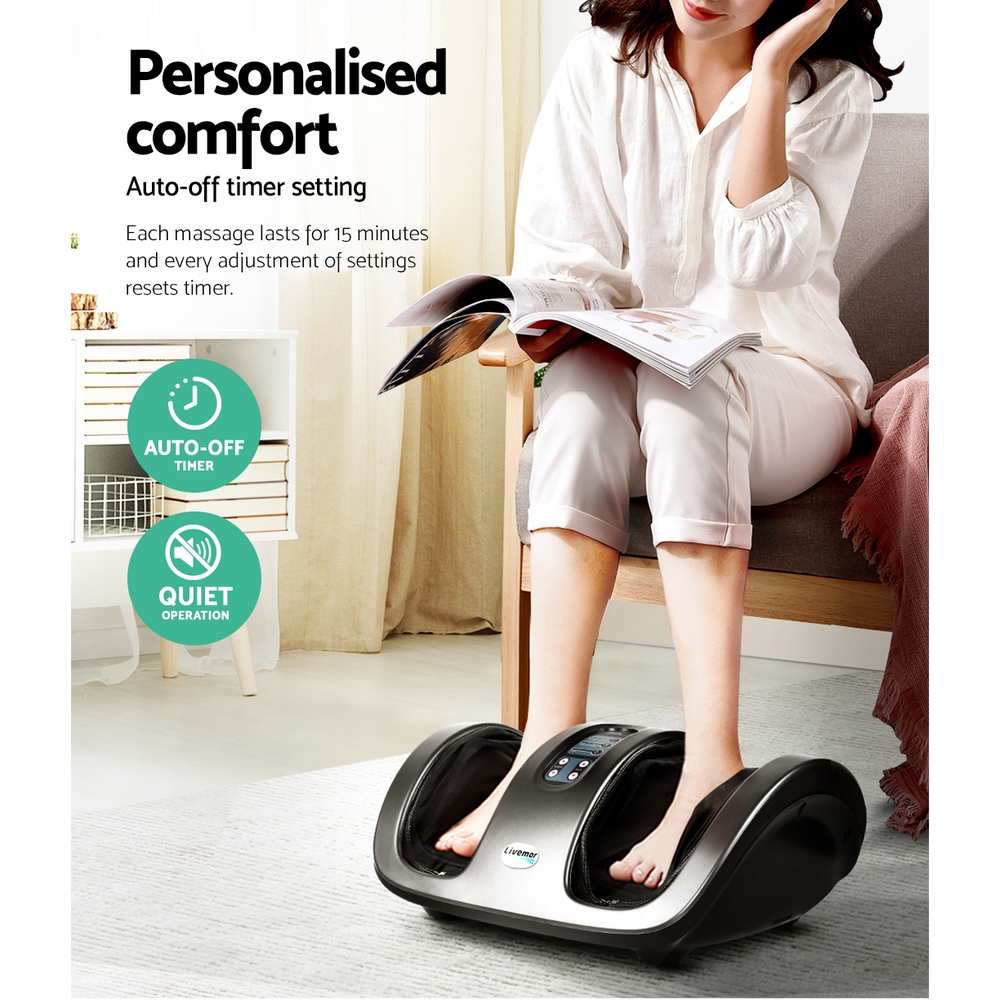 Livemor Foot Massager Shiatsu Massagers Electric Roller Kneading Leg Grey — image 6