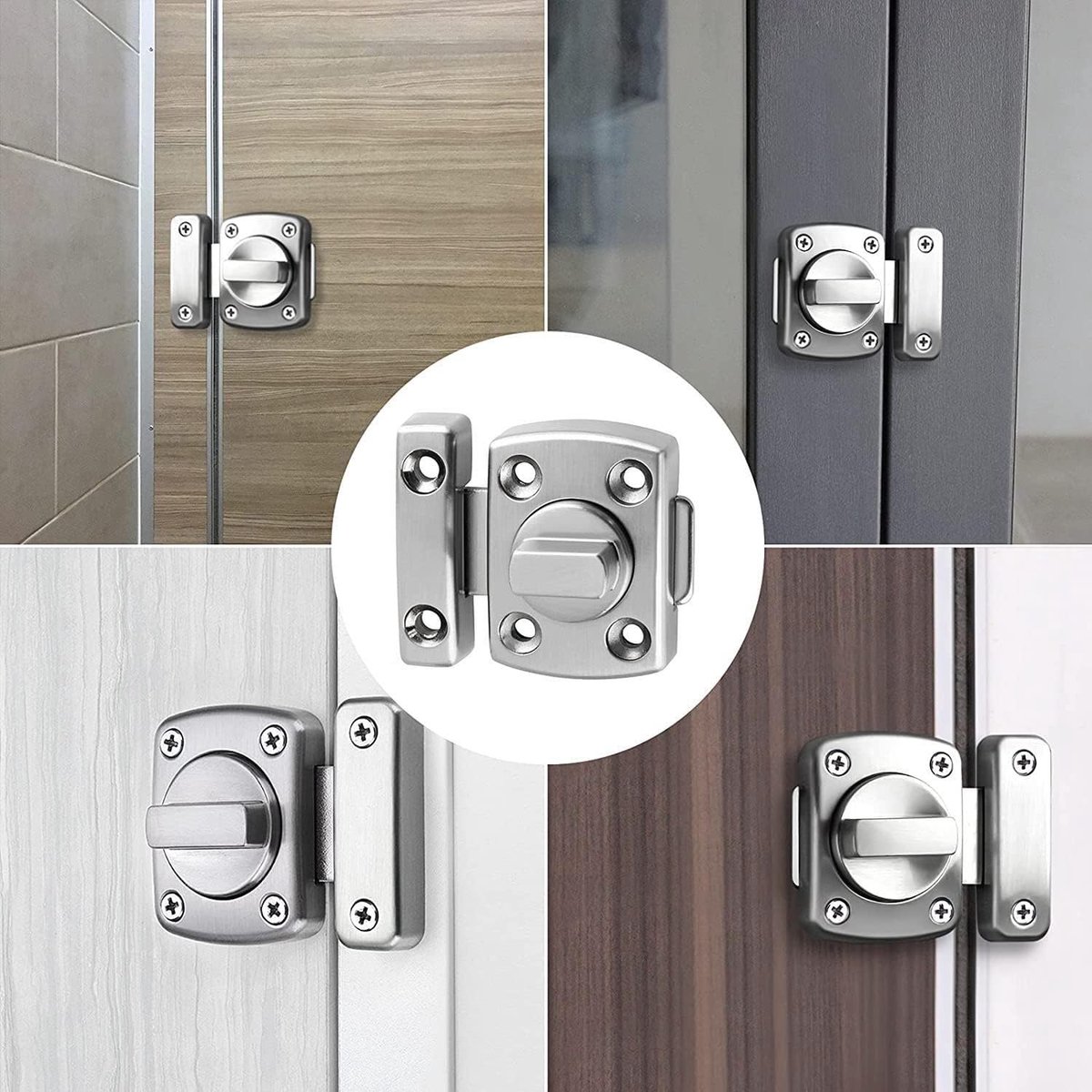 pieces - Door locks - swing door locks - zinc alloy door locks - bathroom door lock - security lock - door bolt - for home security, bathroom, bedroom, toilet โ image 3