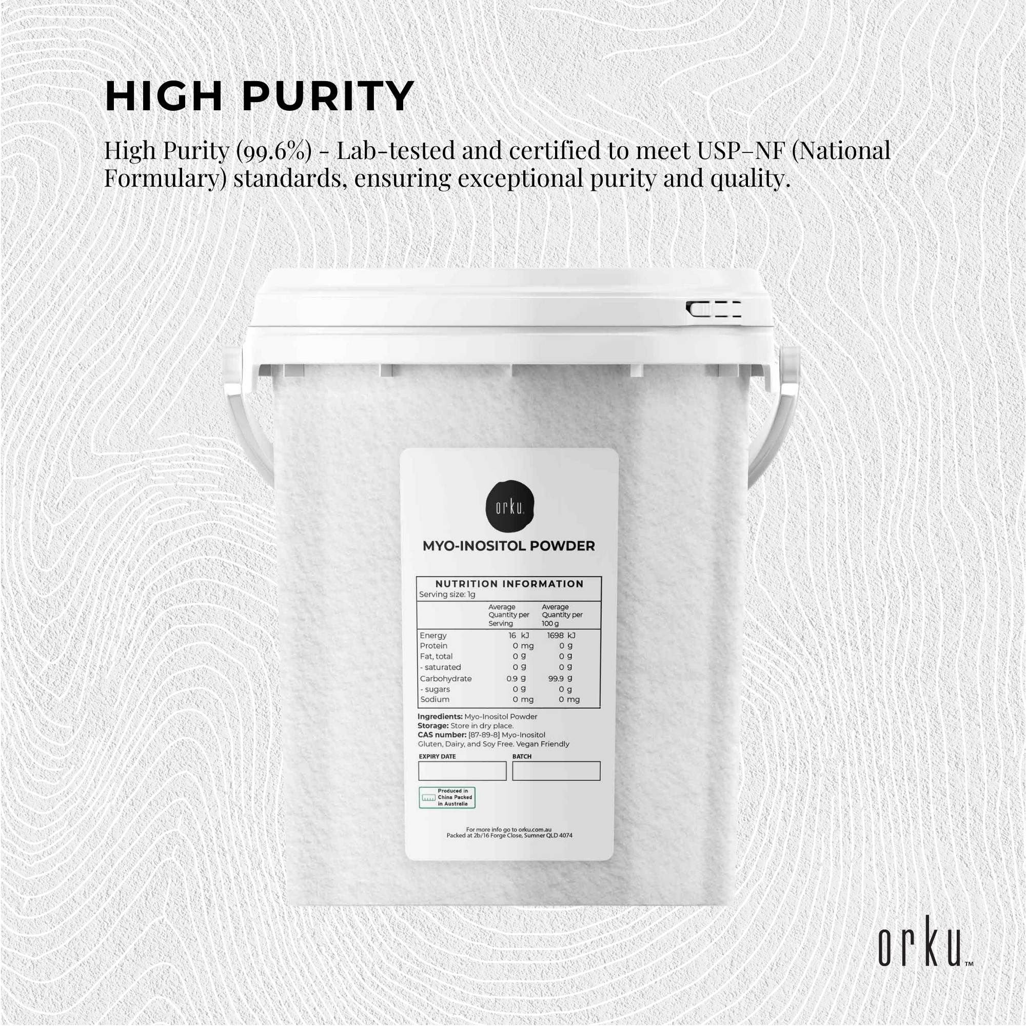 Orku 800g Myo Inositol Powder Tub - USP Grade High Purity Unflavoured โ image 3
