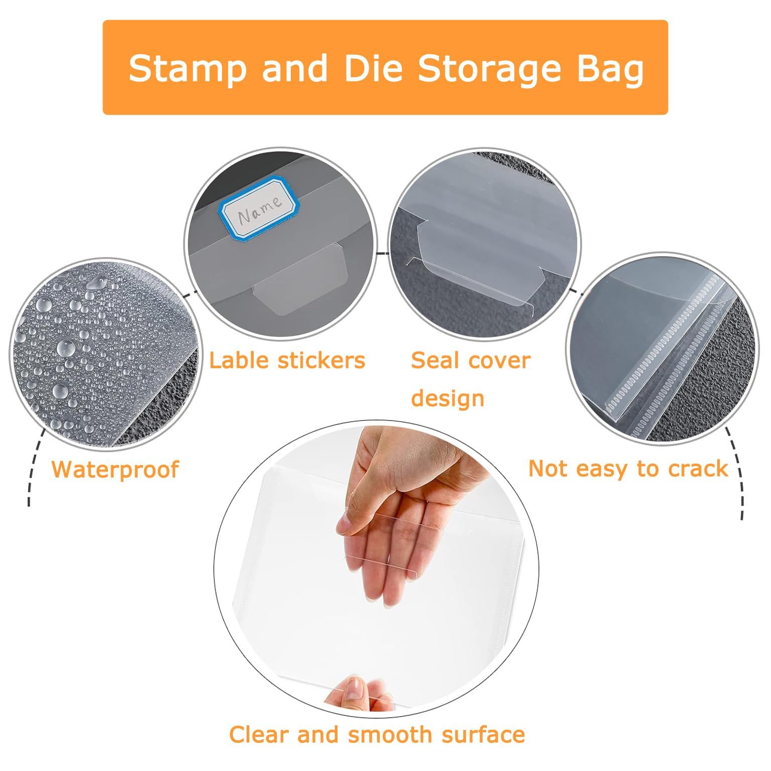 20 Pieces Die Storage Envelopes and Magnet Sheets, Thicken 0.8mm Stamp and Dies Rubber Magnetic Sheets Storage Pockets Set — image 3