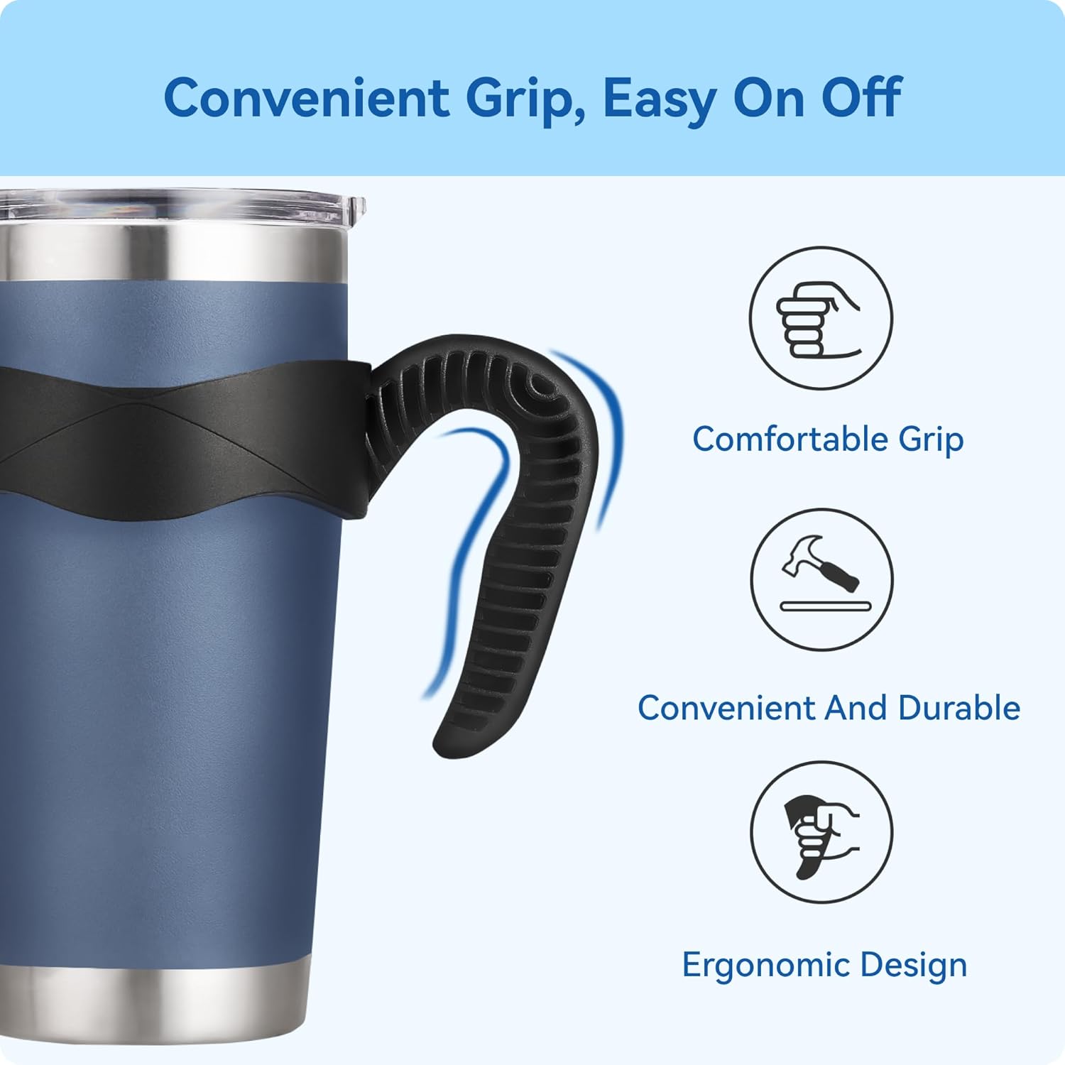 Activity Tumbler Handle for YETI Rambler 20 oz,Anti Slip Travel Mug Grip Cup Holder for Sumwill, Ozark Trail,Sic and More 20OZ Mugs, BPA FREE — image 4