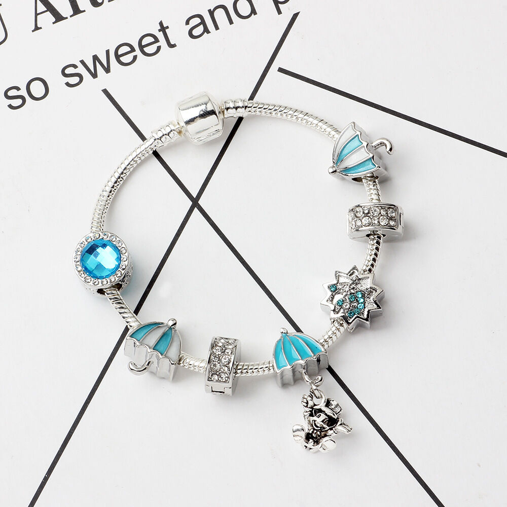 Anime Character Colorful Umbrella Alloy Charm Bracelet with Rhinestones(20cm) — image 3
