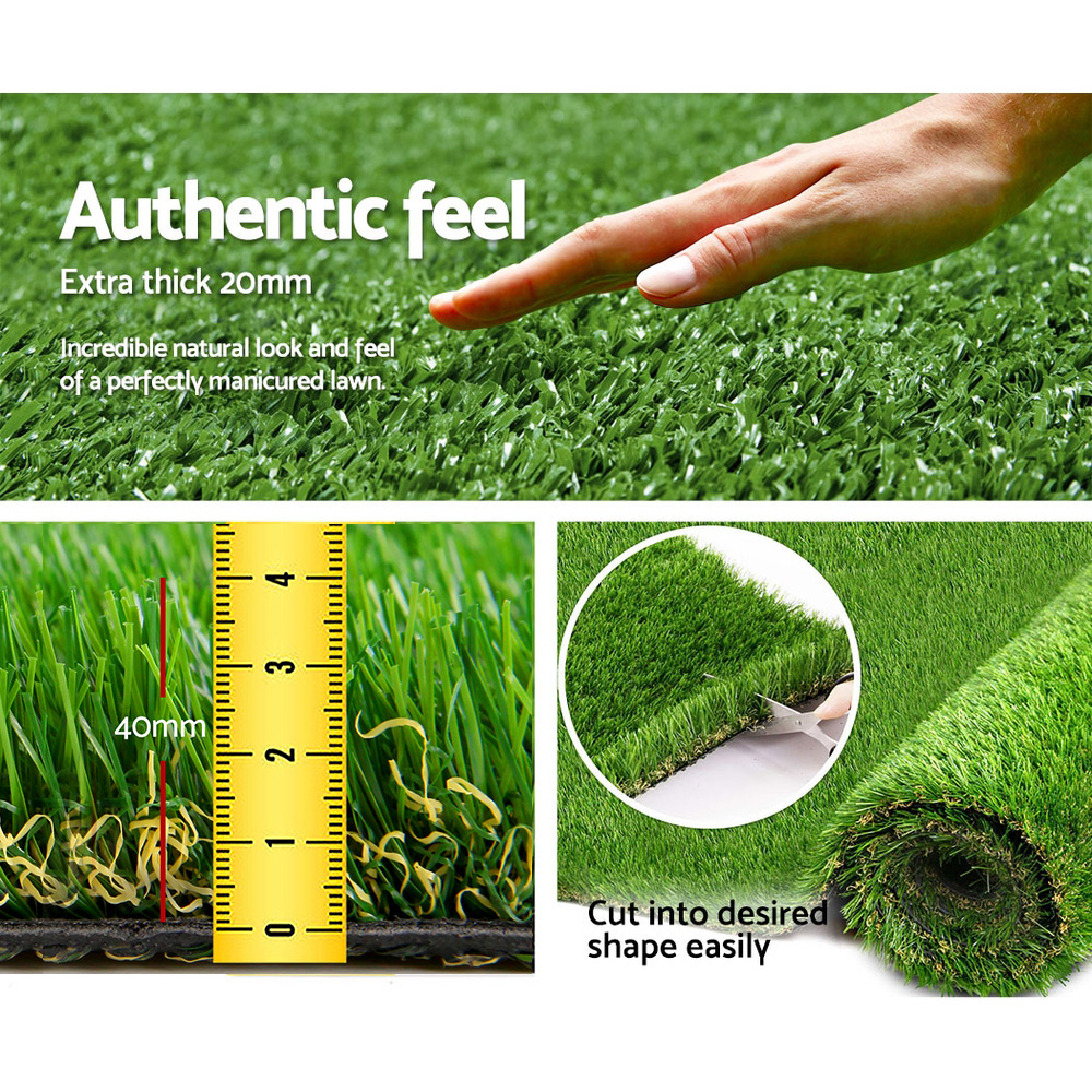 Prime Turf Artificial Grass 40mm 2mx5m Synthetic Fake Lawn Turf Plastic Plant 4-coloured — image 6