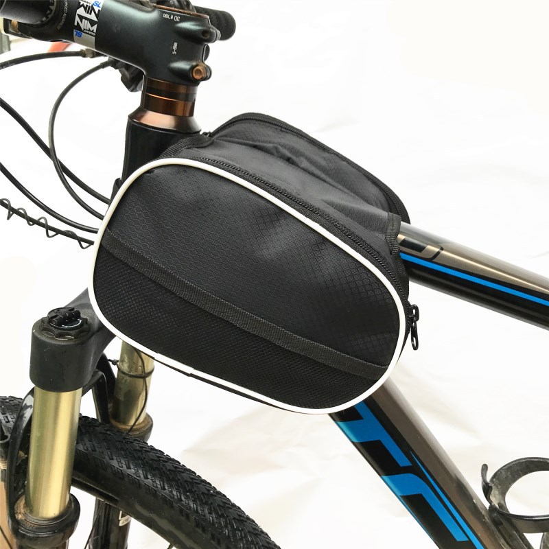 1pc Bike Handlebar Bag, Waterproof Bicycle Frame Handlebar Bag, Cycling Front Top Tube Pouch Pannier, Riding Equipment — image 2