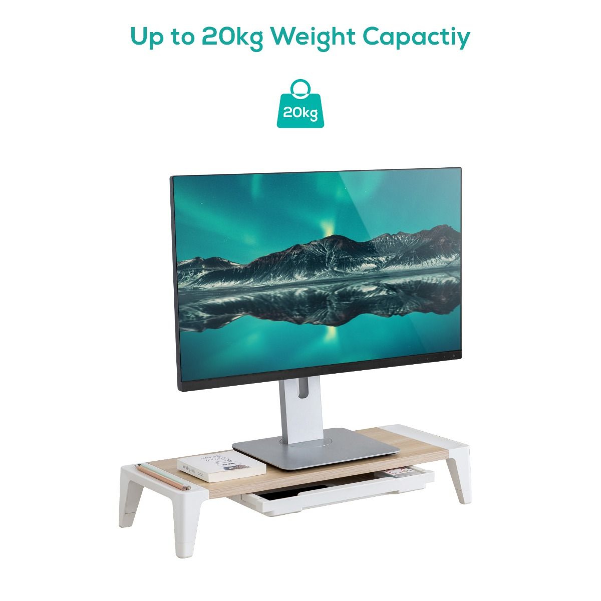 activiva Ergolife Monitor Stand Riser with Storage Drawer โ image 4
