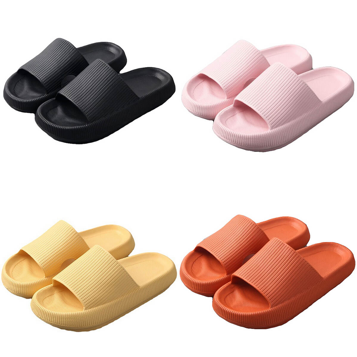 Pillow Slides Sandals Non-Slip Ultra Soft Slippers Cloud Shower EVA Home Shoes, Black, 44/45 — image 2