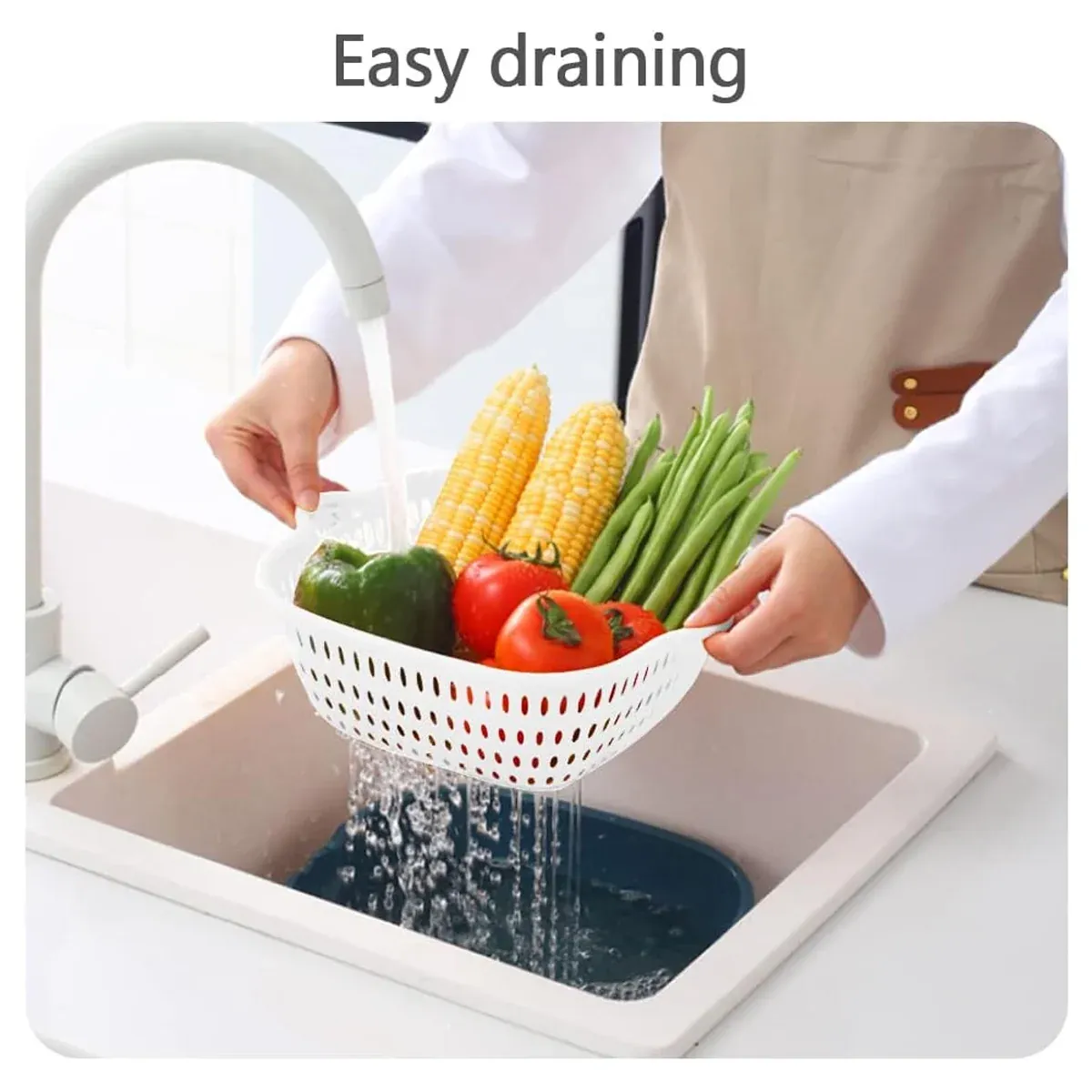 6pcs Multifunctional Drainage Basket for Fruits Vegetables Kitchen Household Use โ image 4