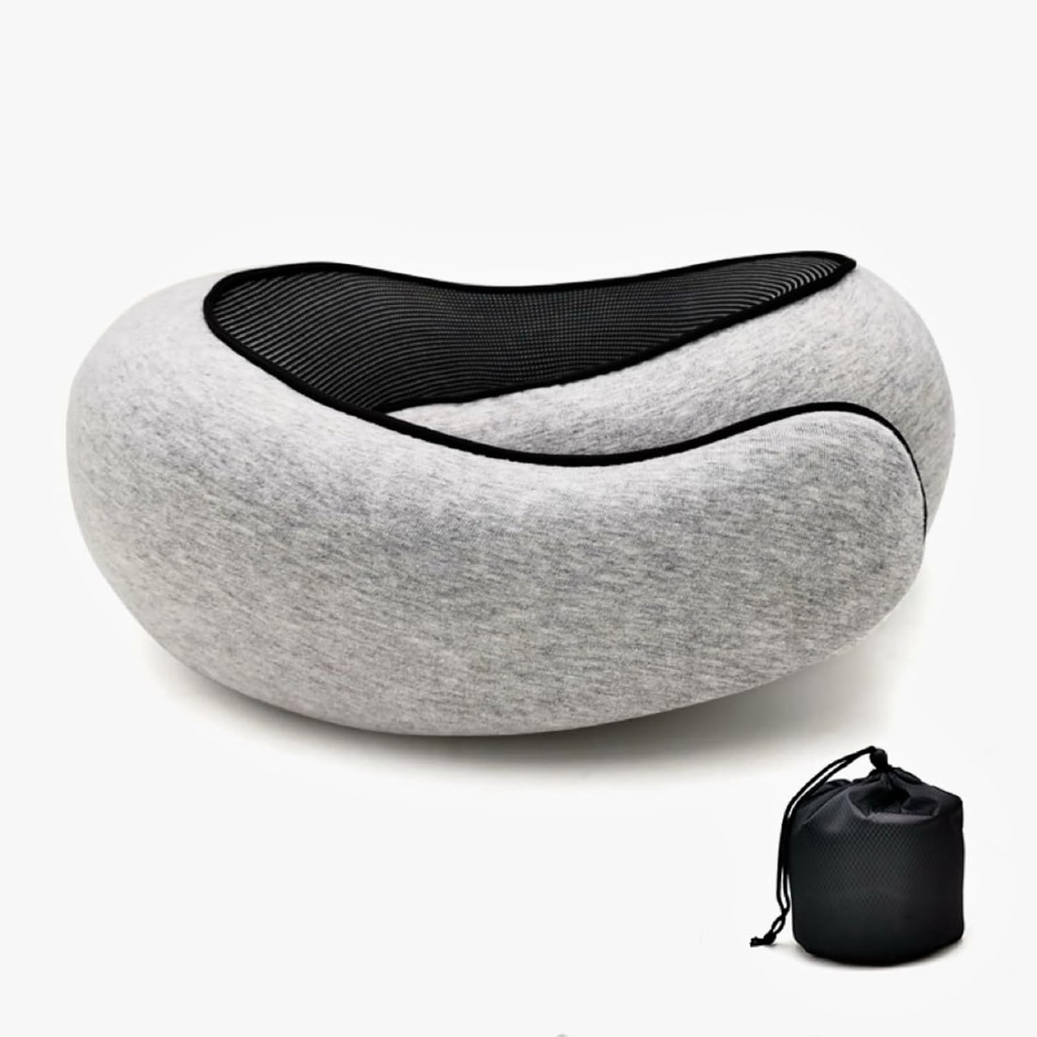 Travel Memory U-Shaped Pillow, Soft Skin-Friendly Cotton Fabric, All-Round, Portable Easy Storage, Ideal for Air Travel Business Trips Naps, Cervical Care β image 3