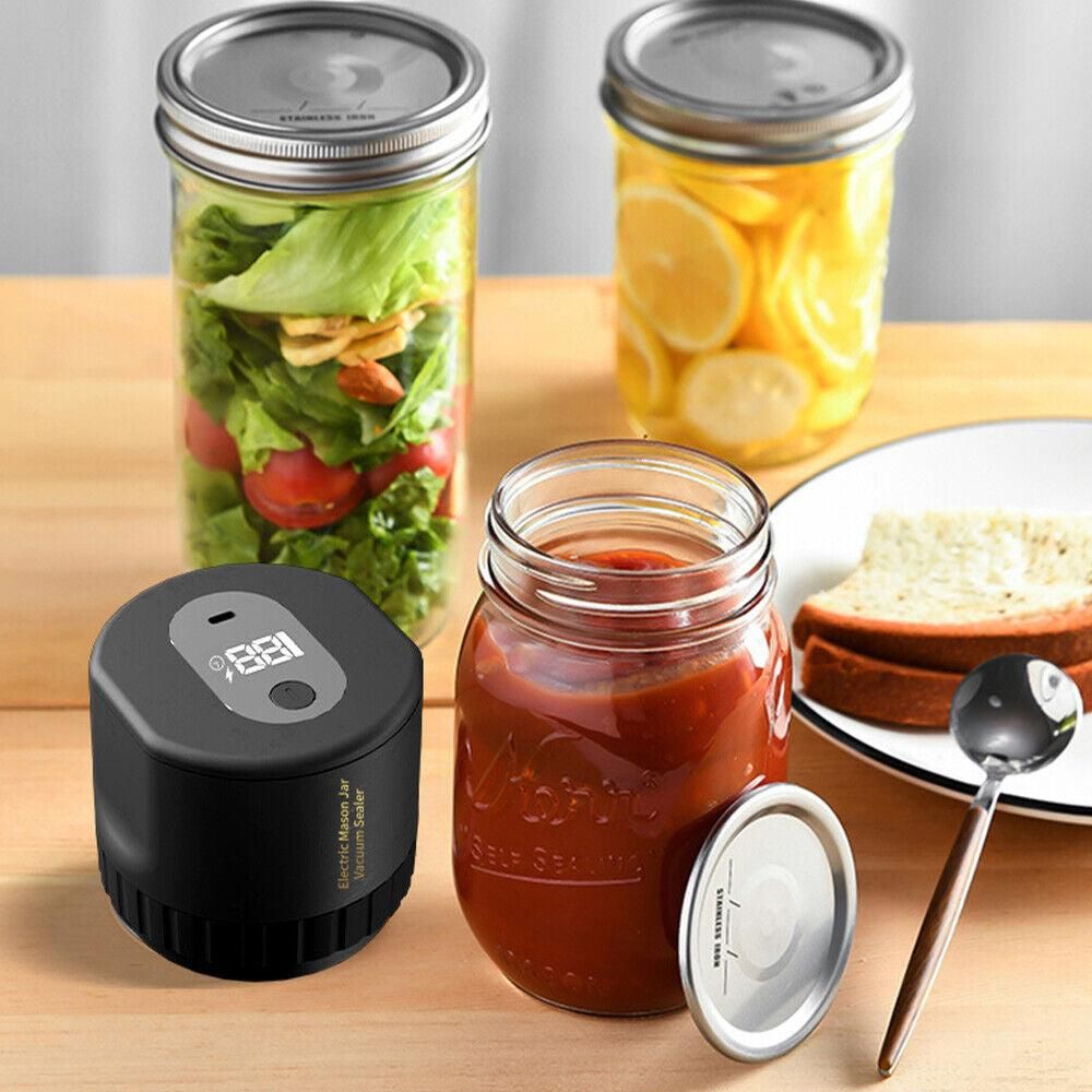 Electric Mason Vacuum Sealer Kit Digital Display Vacuum Sealer Food Storage Black β image 5