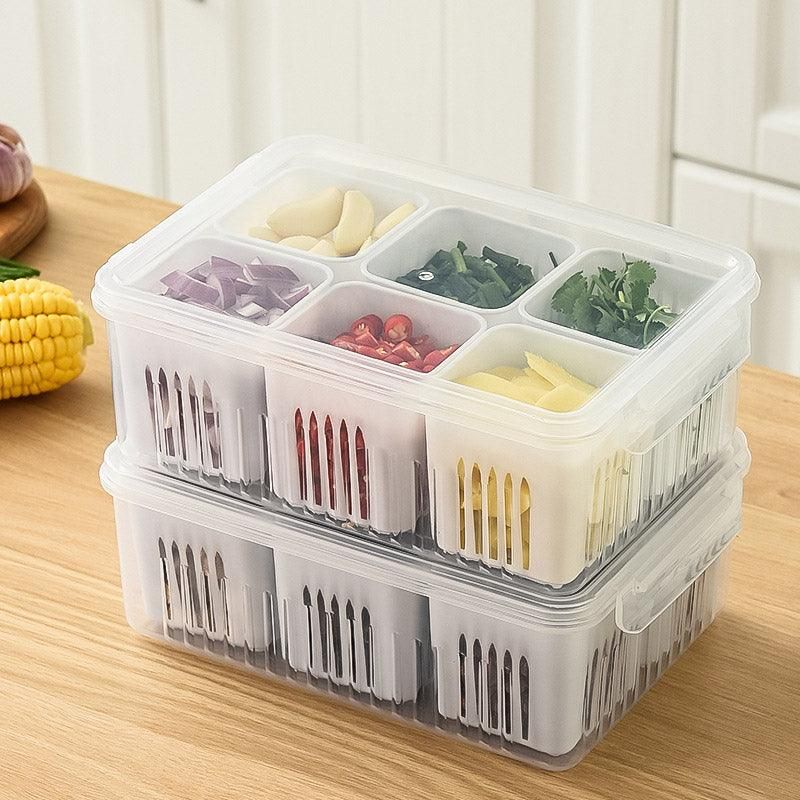 Convenient Crisper Box with Lid Storage Compartment Organizer for Vegetables — image 5