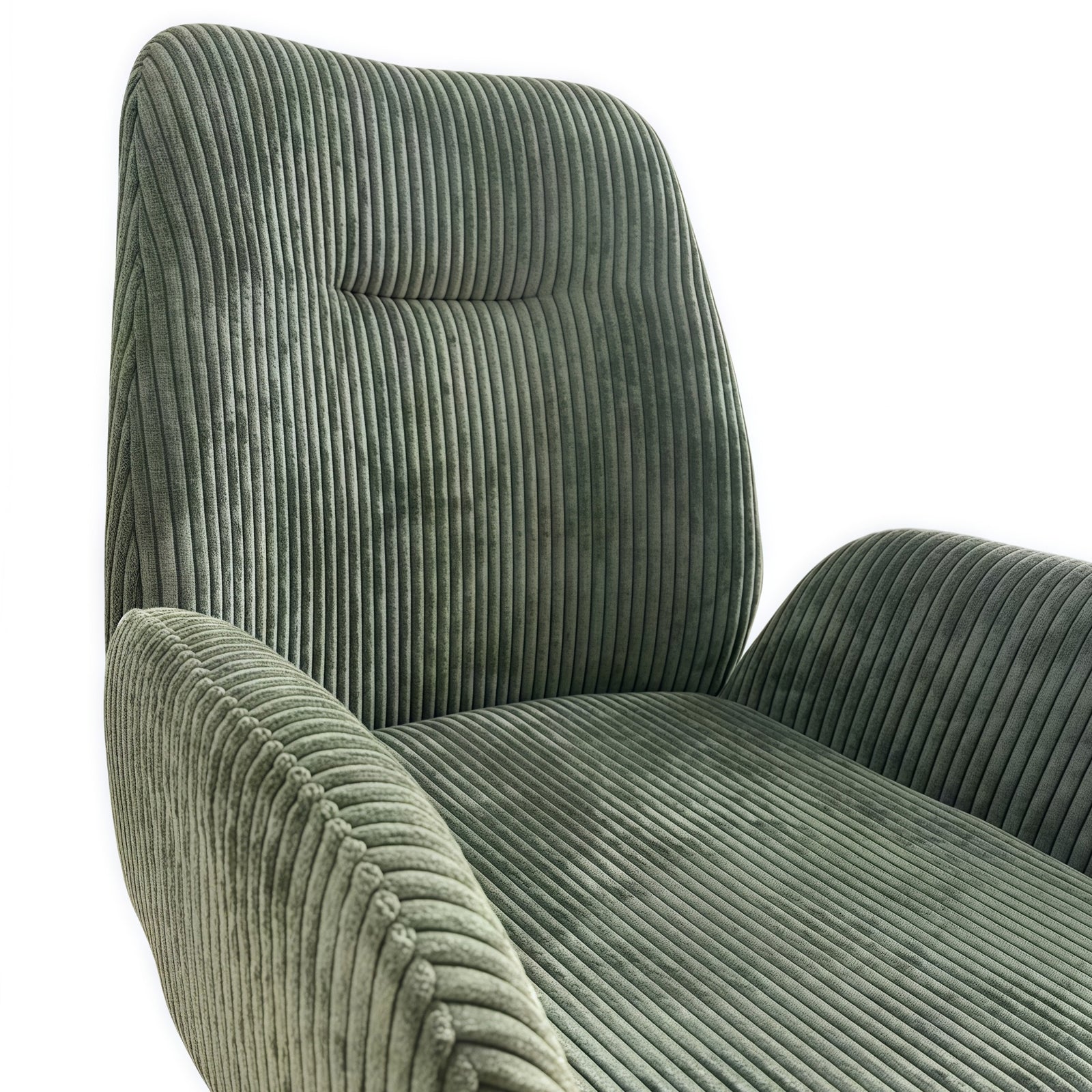Dining Chair Corduroy Fabric Upholstered Seat Powder Coated Iron Legs — image 2