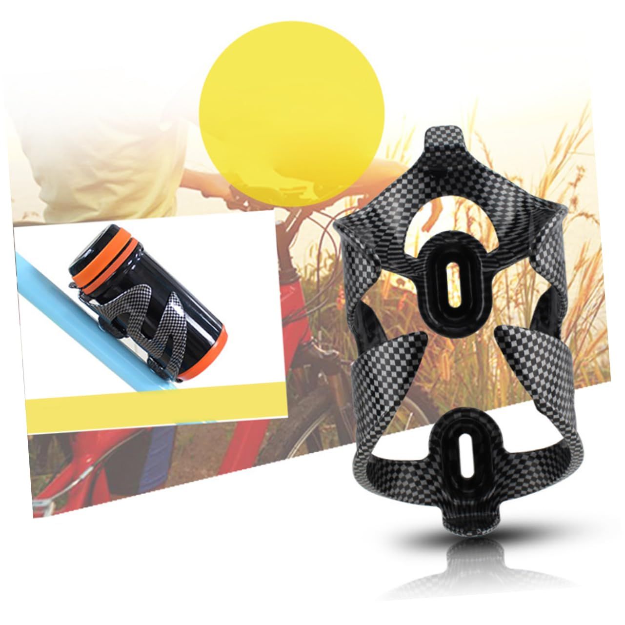 2pcs Bicycle Bottle Cage Bikes Cycle Bottle Rack Bicycles Water Bottle Holder Cup Holder Carbon Fiber Water, Medium, Black โ image 4