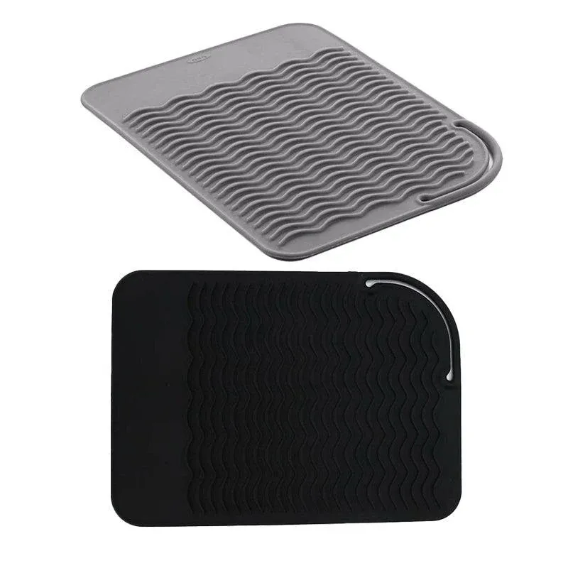 Hair Styling Tools Heat Resistant Mat for Curling Iron Flat Iron Straightener Pad - Grey โ image 3