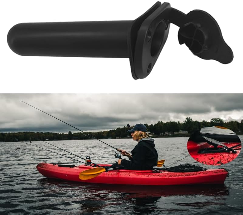 2Pcs Kayak Rod Holder, Deck Plastic Flush Mount Boat Holders and Cap Cover for Fishing, Canoe Tackle Accessory Tool — image 6