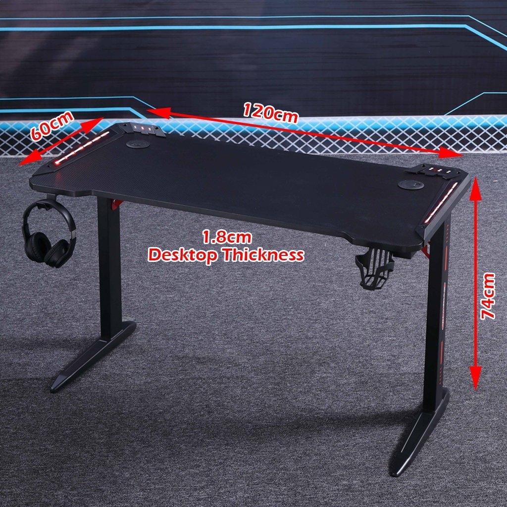 140cm RGB Gaming Desk Desktop PC Computer Desks Desktop Racing Table Office Laptop Home AU — image 2