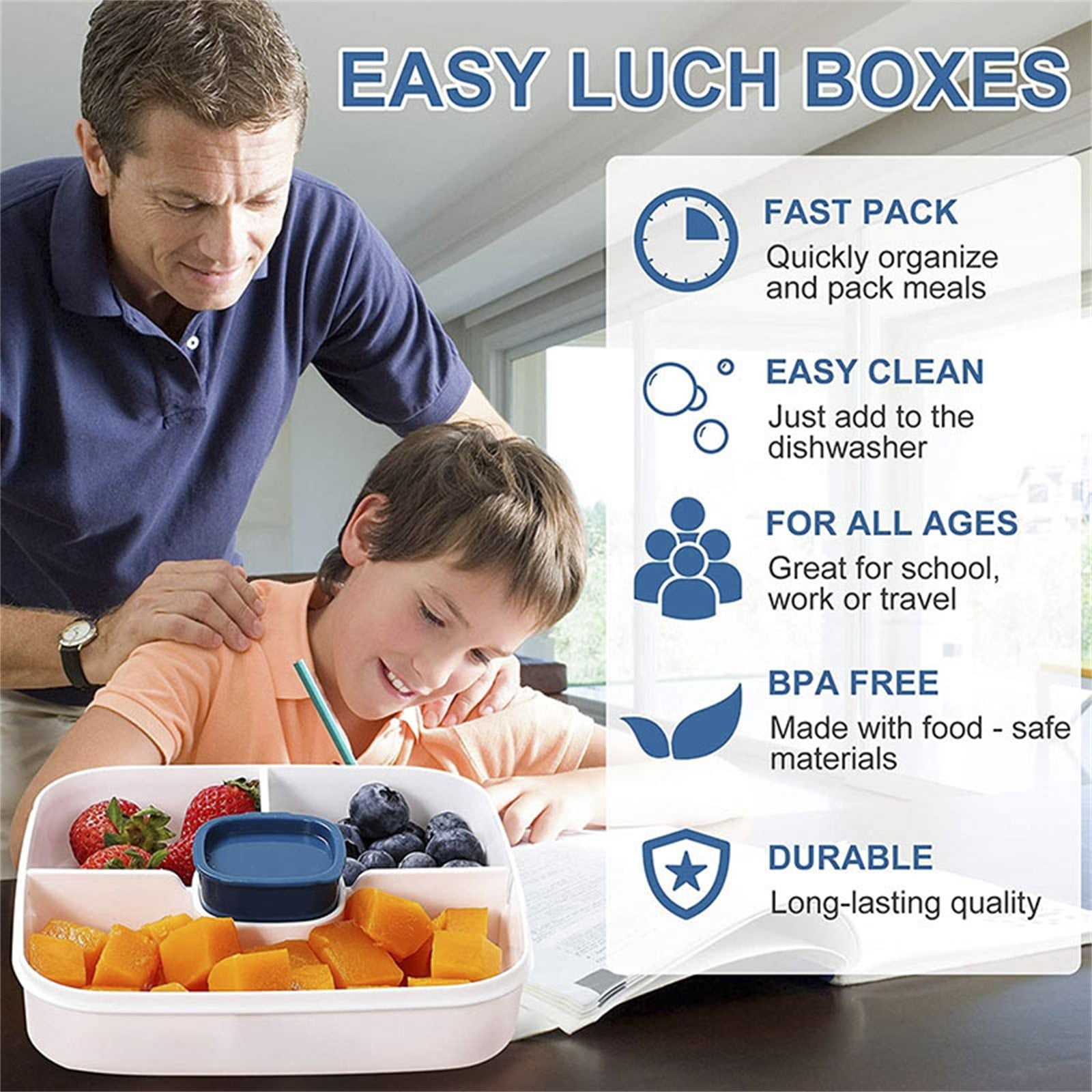 Food Storage, Light Meal Salad Box Japanese Style Double Layer Compartment Lunch Box, Kitchen Supplies, 1Pc Portable Box and Salad Bowl Combo Keep Your Food โ image 6
