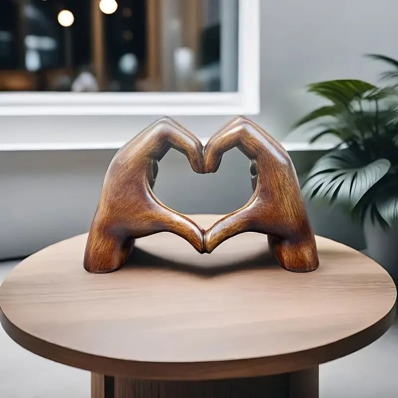 Heart Hands, Heart Hands Statue, Aesthetic Modern Love Statue, Heart Hands Ornament, Boho Home Decor Resin Accessories for Bedroom Living Room Bookshelf Table โ image 2