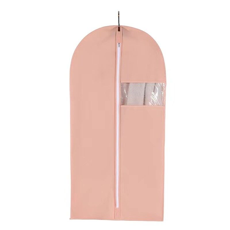 Pink Garment Bag 60 × 80cm Dustproof Dress Suit Coat Protector Cover