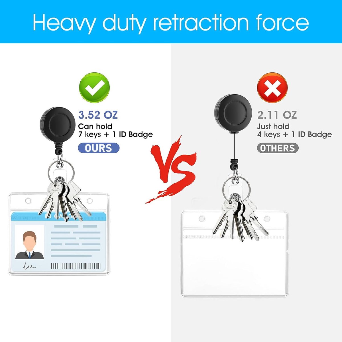 2-pack clear horizontal name labels - badge ID holders - clear ID holders soft - for nurses, doctors, teachers and offices โ image 3