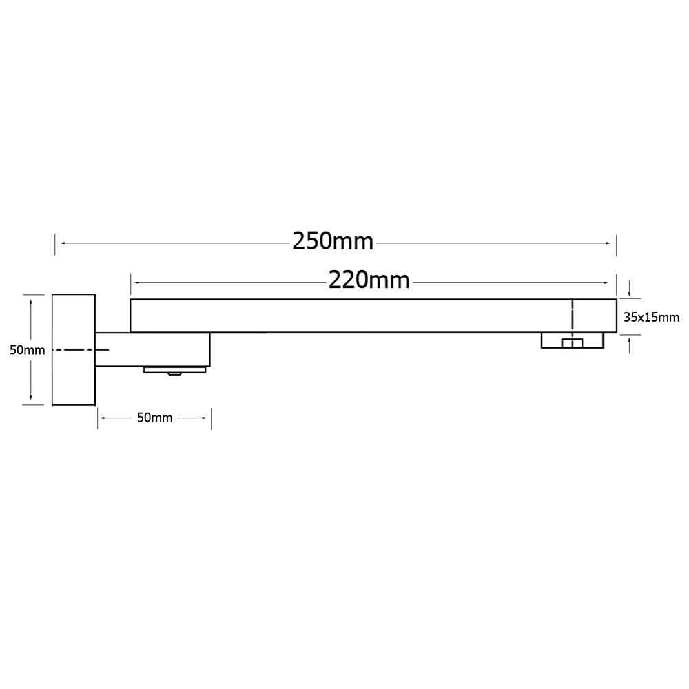 Chrome Square Stainless Steel Shower Bathtub Water Spout Faucet Outlet Tap 180° Swivel Set — image 6