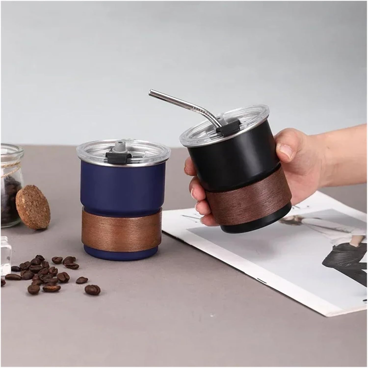 304 Stainless Steel Portable Coffee Pot - with Handle and Lid - Insulated - Suitable for Outdoor Camping - 300 ml - Stackable Design — image 4