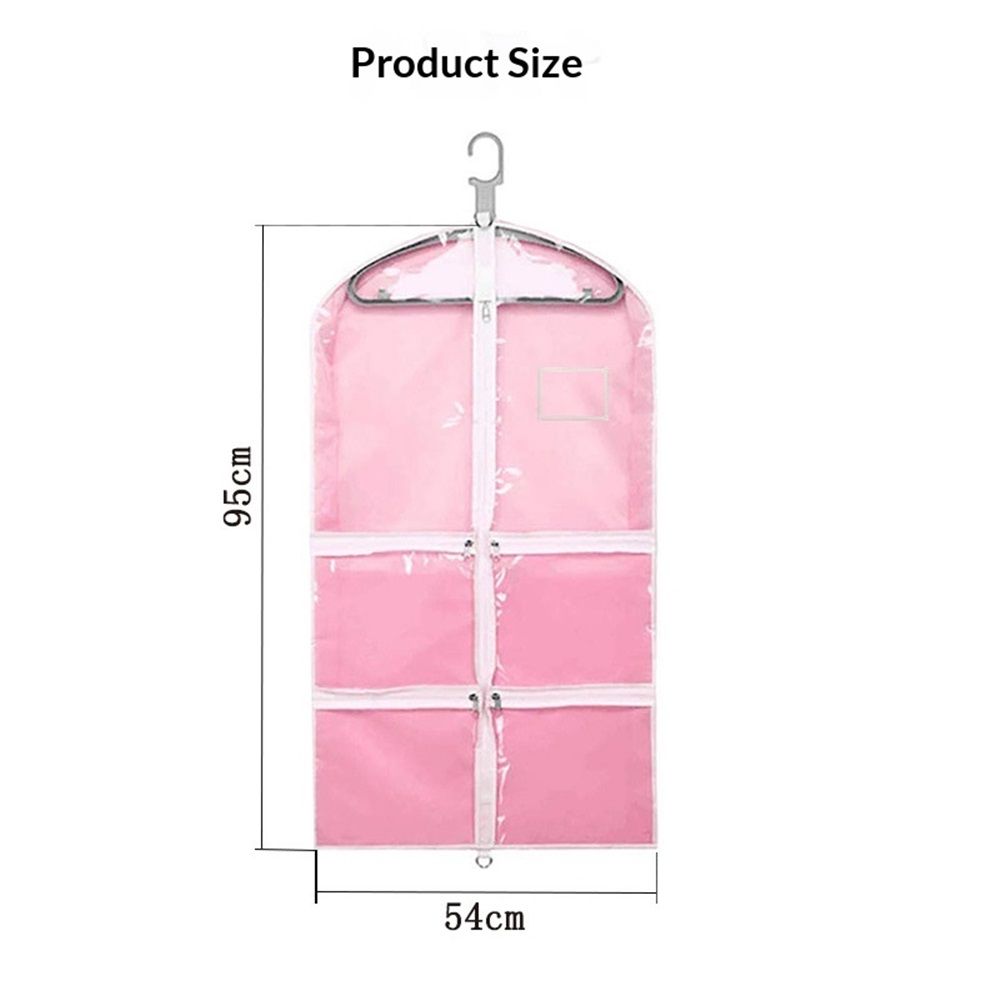 Waterproof Hanging Garment Bag 37.4 inch Clothes Bag with Pockets Zip for Dance Costumes Sports Skating Theatre Pageants（Excluding hangers） — image 3