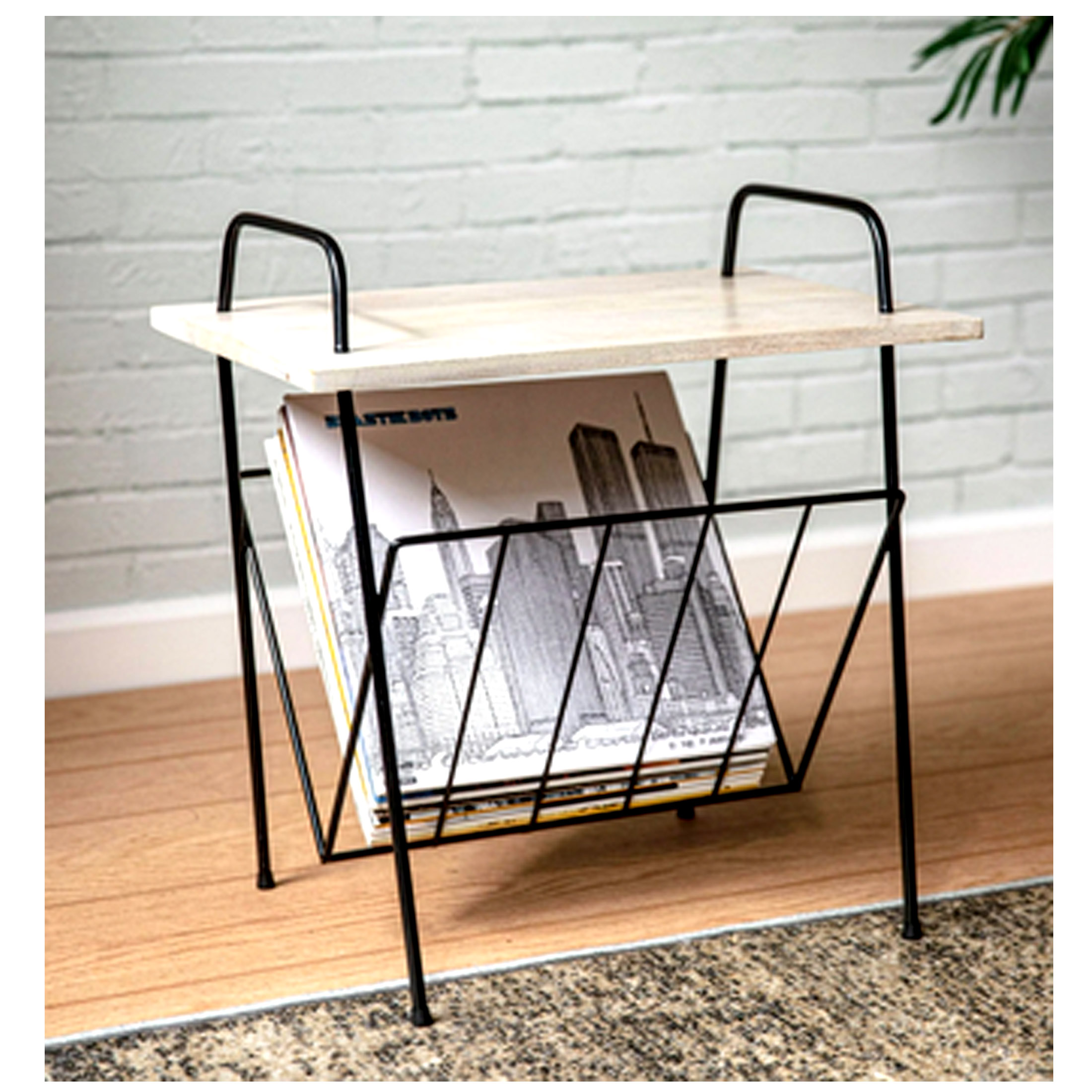 Crosley Wiltshire Turntable Stand Modern Retro White Wash Wood — image 2