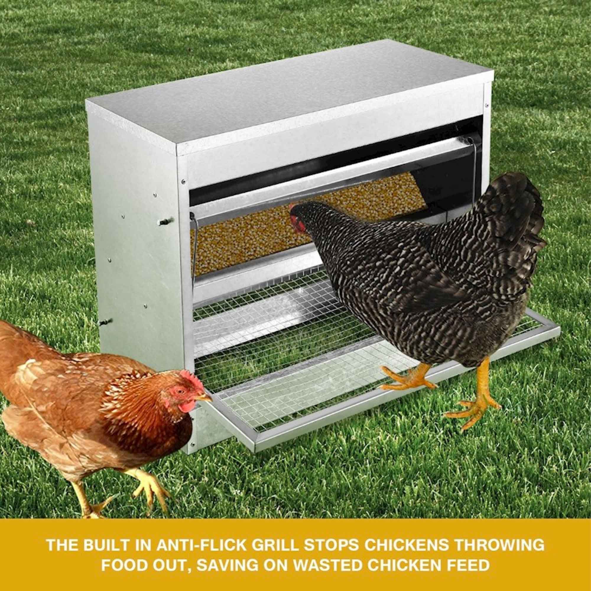 10kg Automatic Chook Chicken Feeder Poultry Auto Treadle Galvanised Metal Coop โ image 3