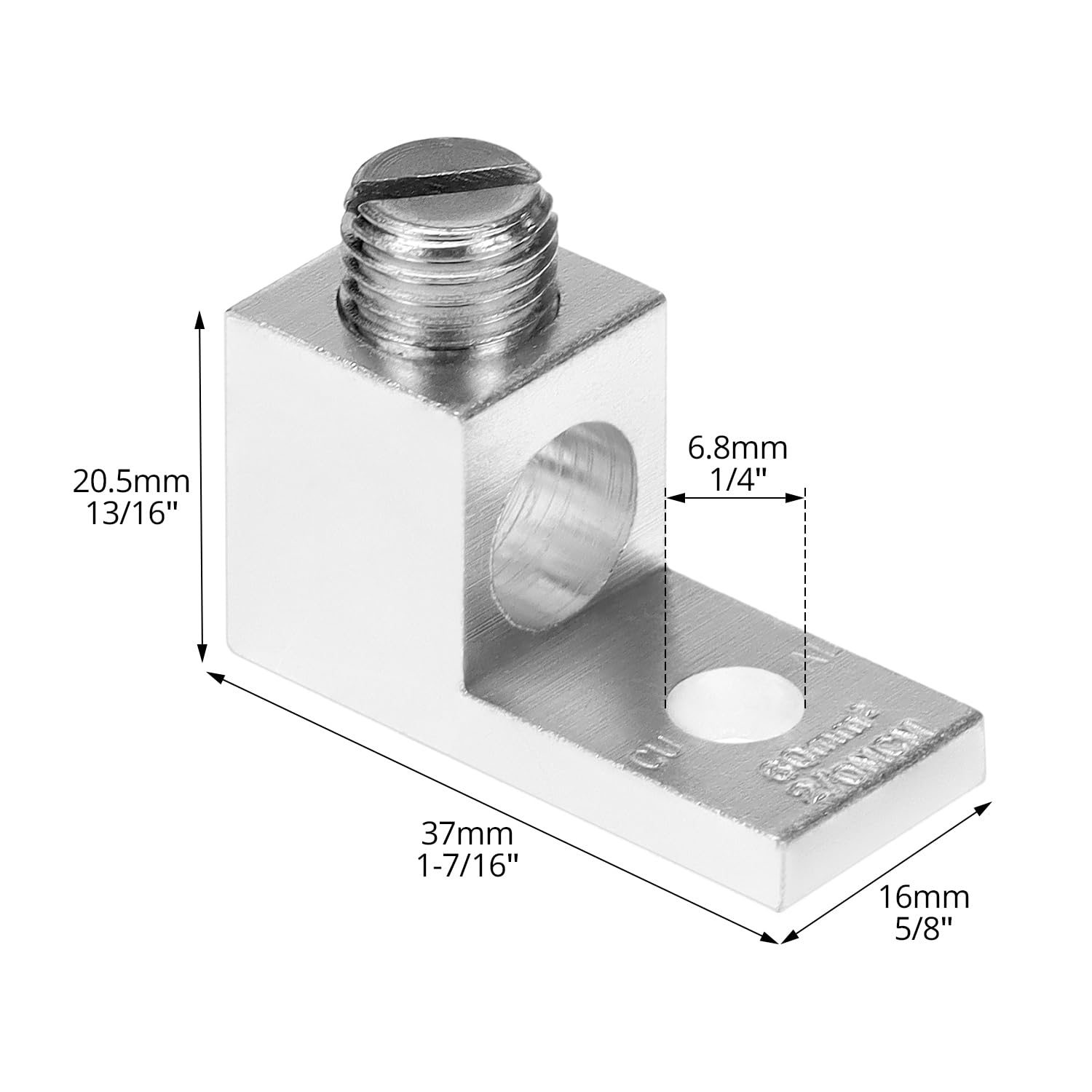 Aluminum Alloy Mechanical Lugs, 25Pcs High-Strength Terminal Mechanical Lug, Screw Size 5/16-24, Compatible with 14 AWG - 2/0 AWG Conductors — image 6