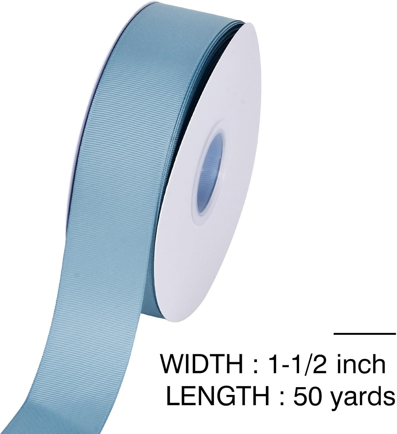 Dusty Blue Grosgrain Ribbon, 1 1/2 Inch 50 Yards, Great for Crafts Bows Flower Bouquet Wedding Home Decor Gift Wrapping โ image 3