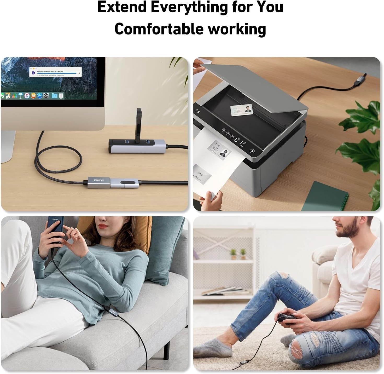 BENFEI USB3.0 AM to AF Extension Cable 3M — image 4