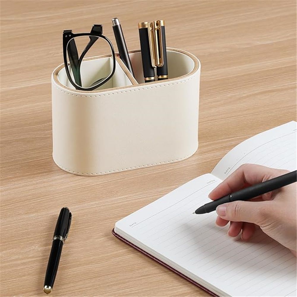 PU Leather Pen Holder for Desk, Small Remote Control Holder Pencil Cup Multifunctional Desktop Organizer Caddy for Home School Office Desk Accessories - 2 — image 4