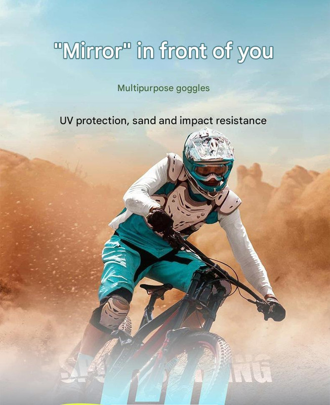 Panoramic Outdoor Sports Goggles - UV Protection, Windproof, Anti-Fog & Impact Resistant(Black-red frame + red film) โ image 2