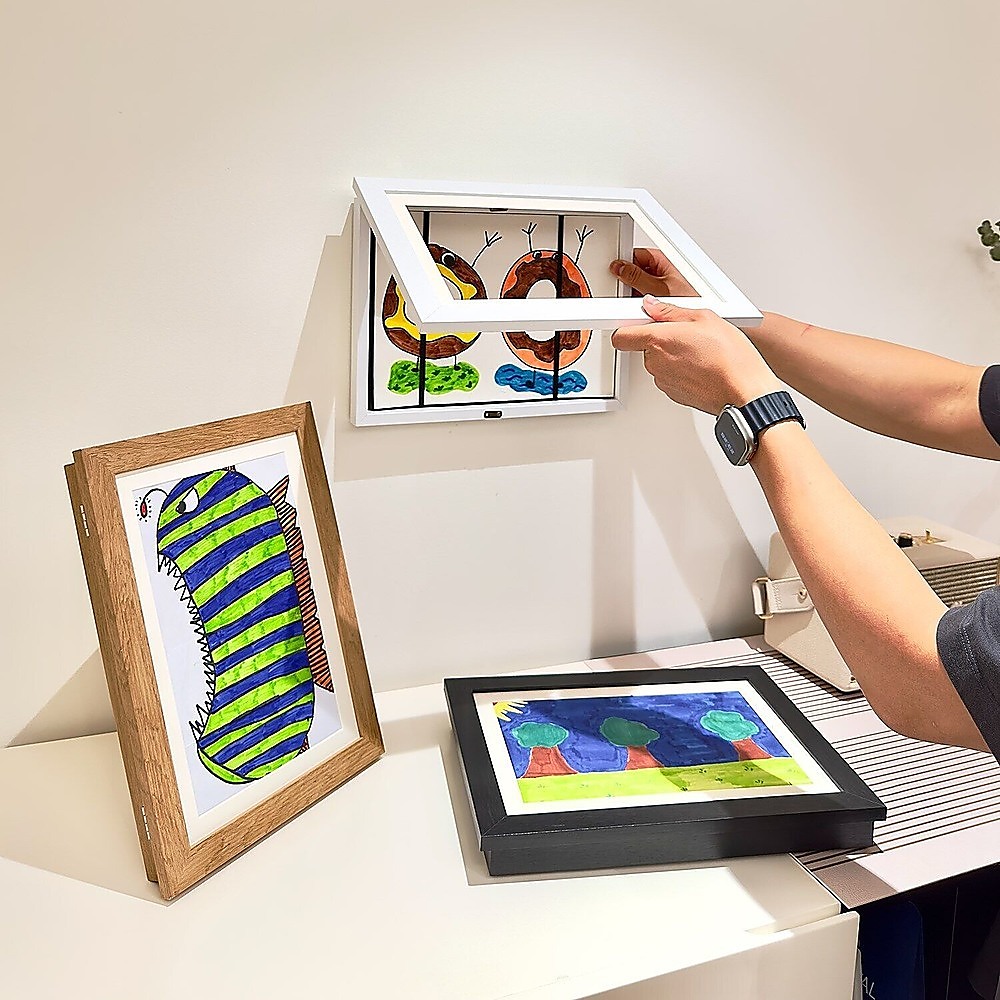Kids Art Wood Frame Children Art Projects Display Hold 150 Pictures โ image 2