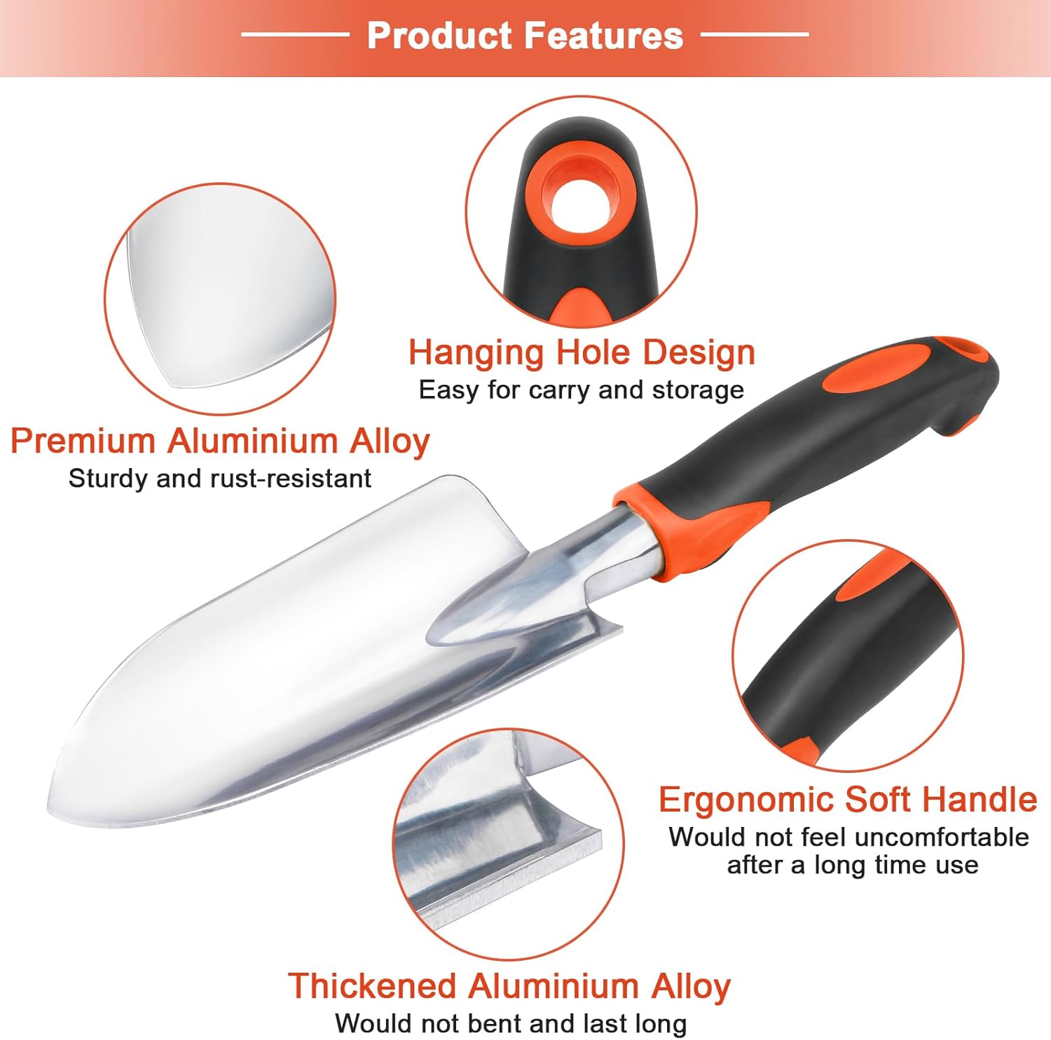 Garden Shovel Garden Hand Trowel, Heavy Duty Hand Shovel + Garden Tools Sets, Gardening Tool Set with 39.3 in Repotting Mat โ image 3